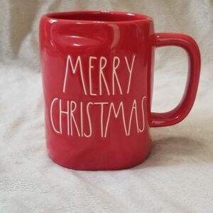 Rae Dunn Merry Christmas Seasonal Holiday Coffee Mug. Red w/ White Letters. NWT.